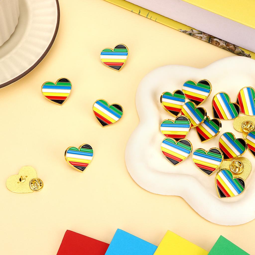 36 Stuks Gehandicapten Trots Maand Hart Speldjes Grootverpakking Hart Regenboog Speldjes Hij-Kunst Regenboog Broche Speld Vrouwen Mannen Juli Feest Decoratie Voor