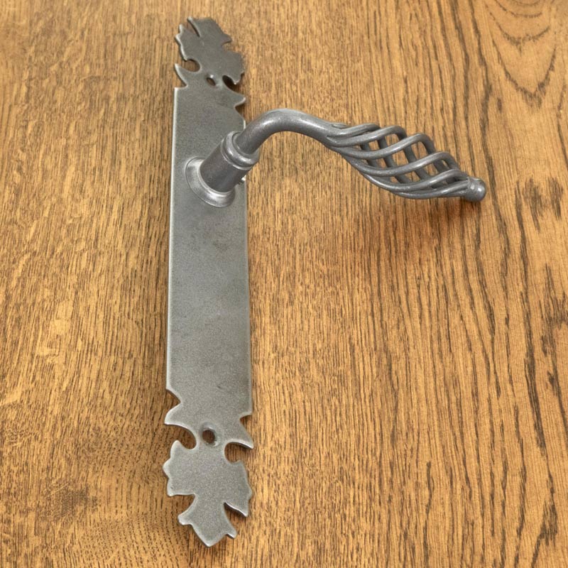 LAGOS door handle with plate without hole, STEEL