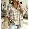 Trykt Plus-Size Dame V-hals Flagermusermer T-skjorte Bohemsk Etnisk Trykk Løs Topp Sommer Komfortabel Pustende Daglig Pendling Avslappet