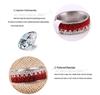 8MM Rhinestone Gradient Student Fashion Stainless Steel Ring