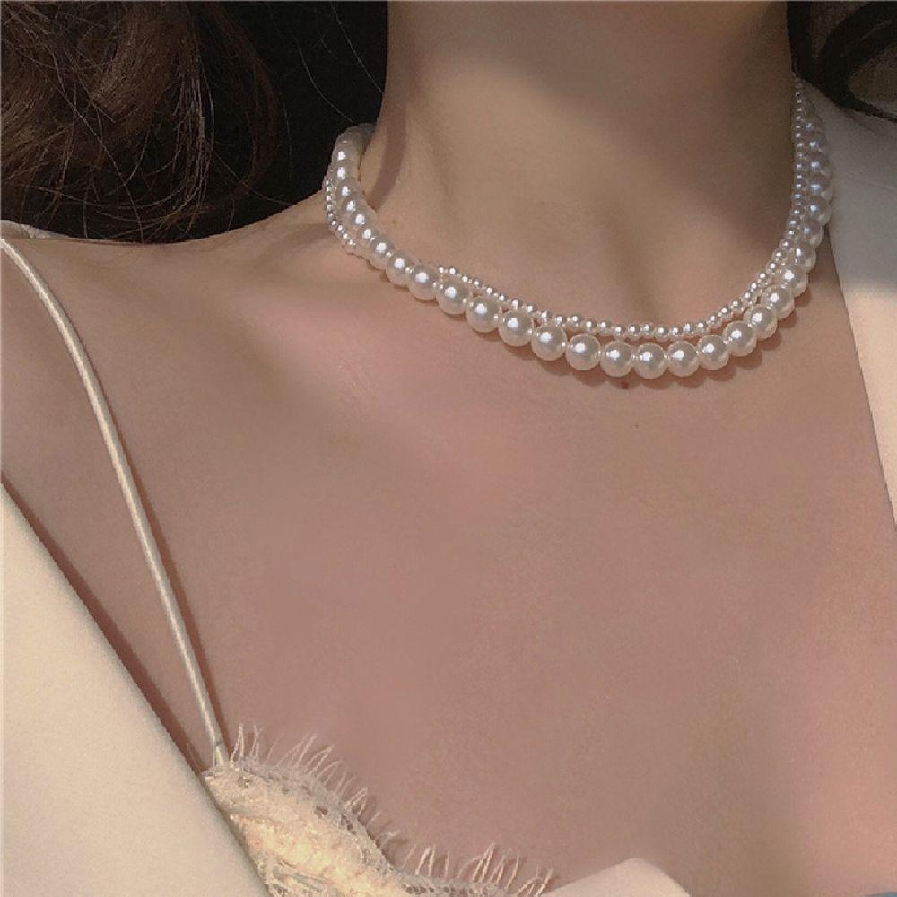 Temperament For Girls Gift Party Women Necklace Pearl Clavicle Chain Choker Korean Neck Jewelry