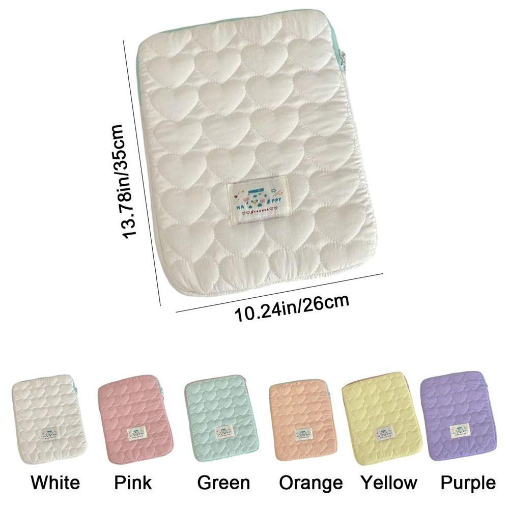 Love Plaid Laptop Storage Bag Quilted Tablet Sleeve Pouch Korean Style Computer Bag  For Women