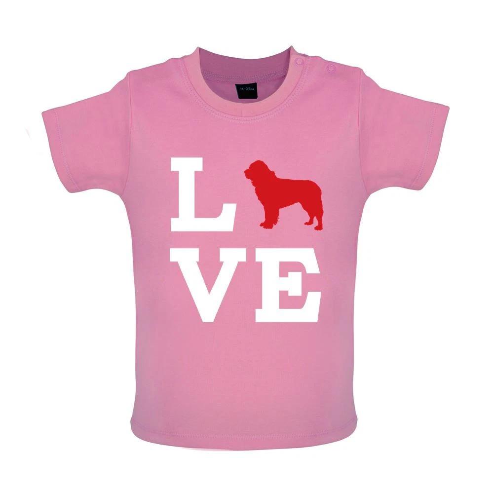 Love Newfoundland Dog Silhouette - Baby Kids Boys Girls Unisex T-Shirt / Babygrow - Dogs Puppy Pet 130