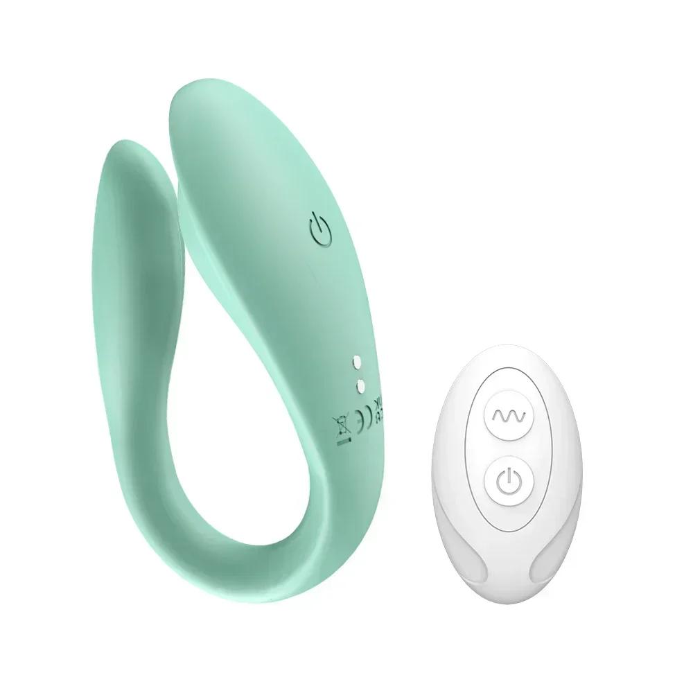 Wireless Remote Control Dildo Vibrator Female Dual Motors U Shape Clitoris Stimulator Wearable Sex Toys for Women Couples Adults