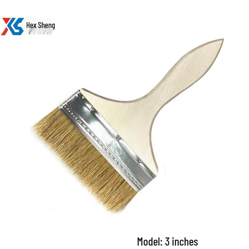 Thickened White Bristle Flat Paint Brush