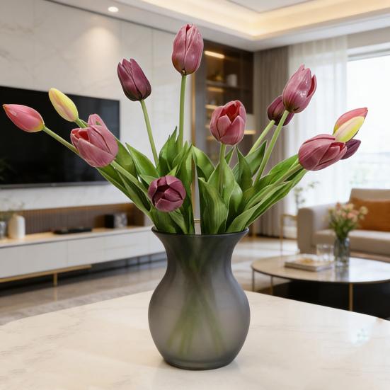 Fake Tulip Flowers Artificial Real Touch Faux Tulip Flower for Spring Easter Home Kitchen Wedding Bouquet Mother's Day Decoration
