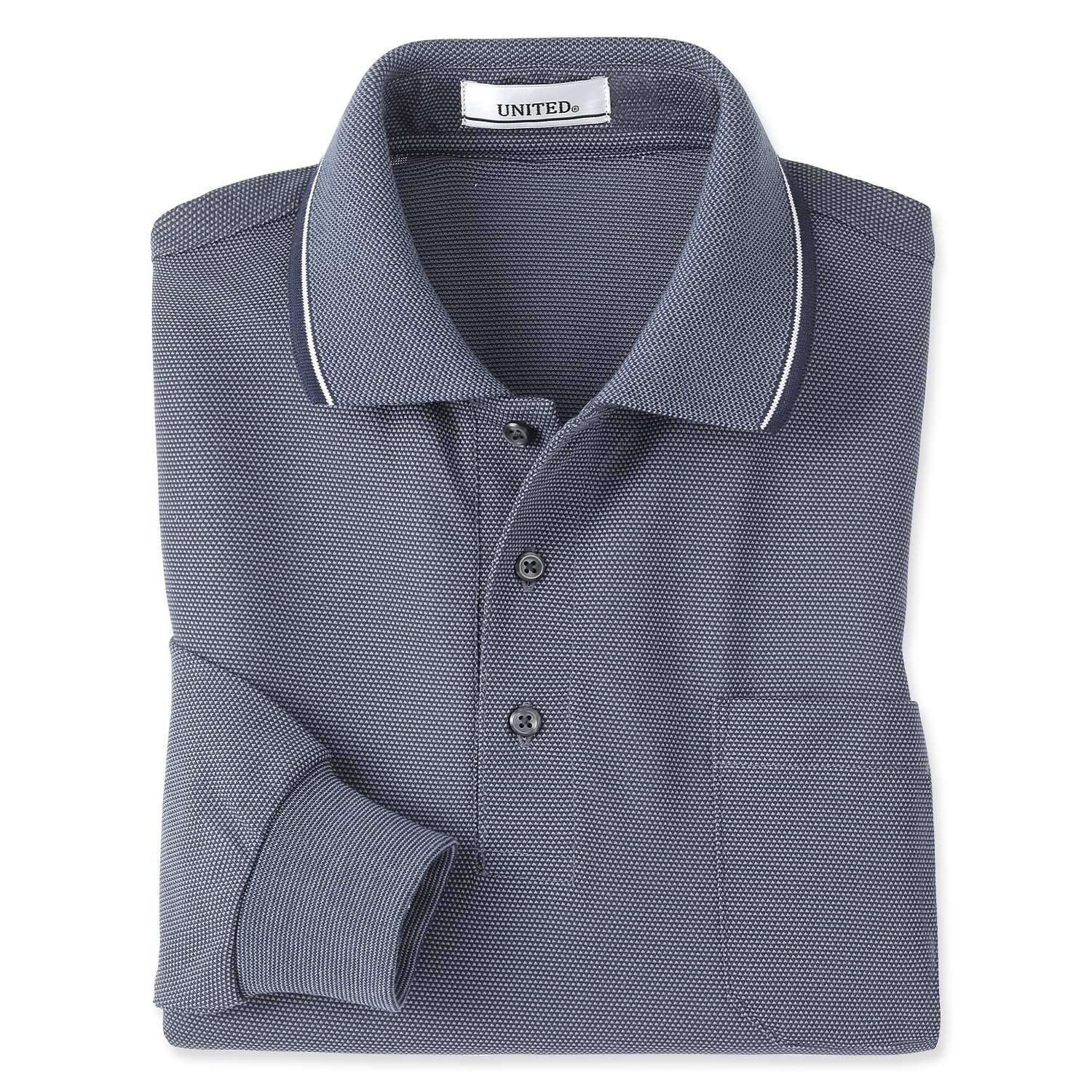 

Поло с длинным рукавом Сделано в Pyramid Walking [UNITED] Мужская рубашка, Япония, Пике, Стираемая, Весна/Лето, (М, ВМС)