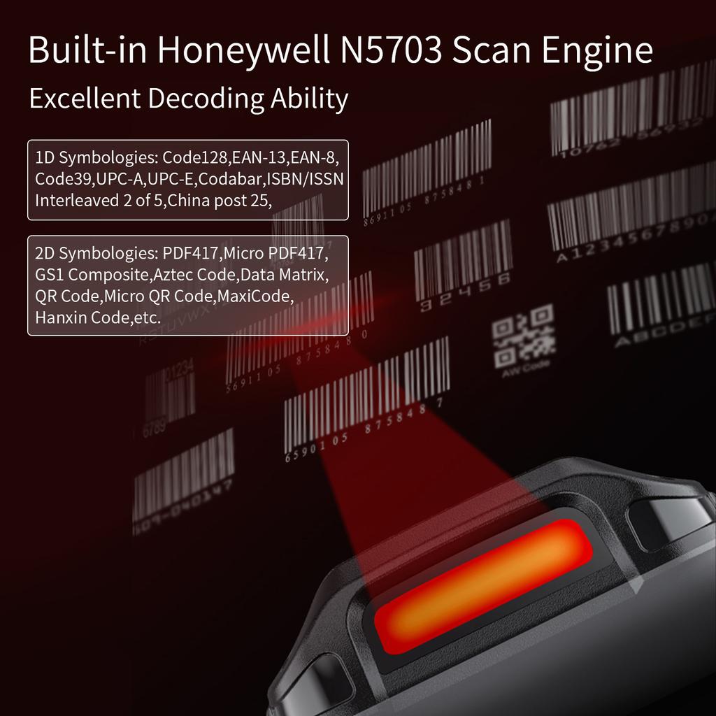 Android 10.0 1D/2D/QR Barcode Scanner Handheld Mobile Terminal PDA with Honeywell 2D Scan Engine