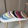 Fashion Versatile Black Painter Hat Women's Knitted Ice Silk Breathable Solid Color Pumpkin Hat Thin Summer Beret