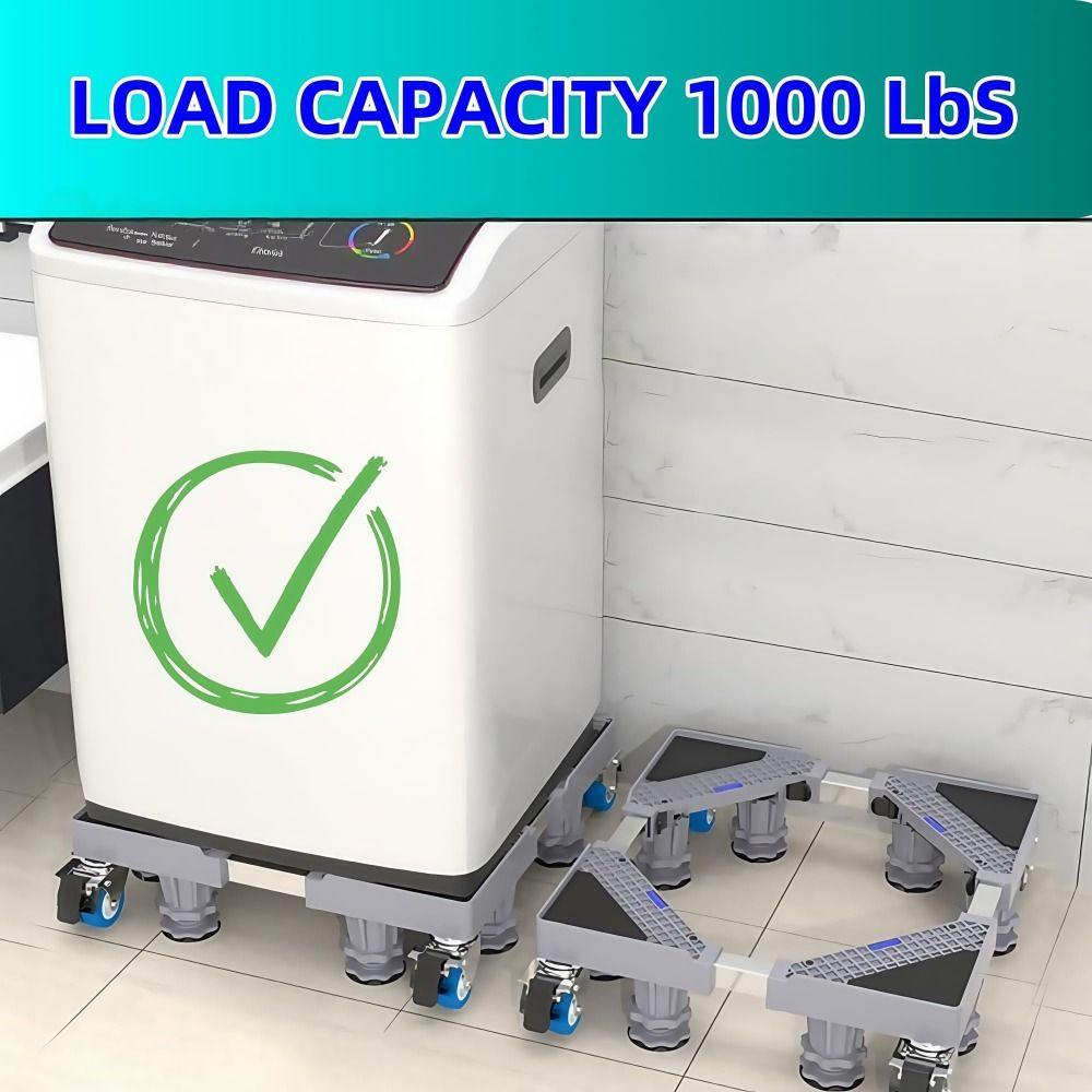 4 Locking Wheels Washer Stand with 4 Strong Feet Strong Feet Supports Mini Fridge Holder Universal
