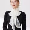 Detachable Bow Lace Collar Vintage Ruffled edge Collar Cameo Lace Fake Collar  Wedding