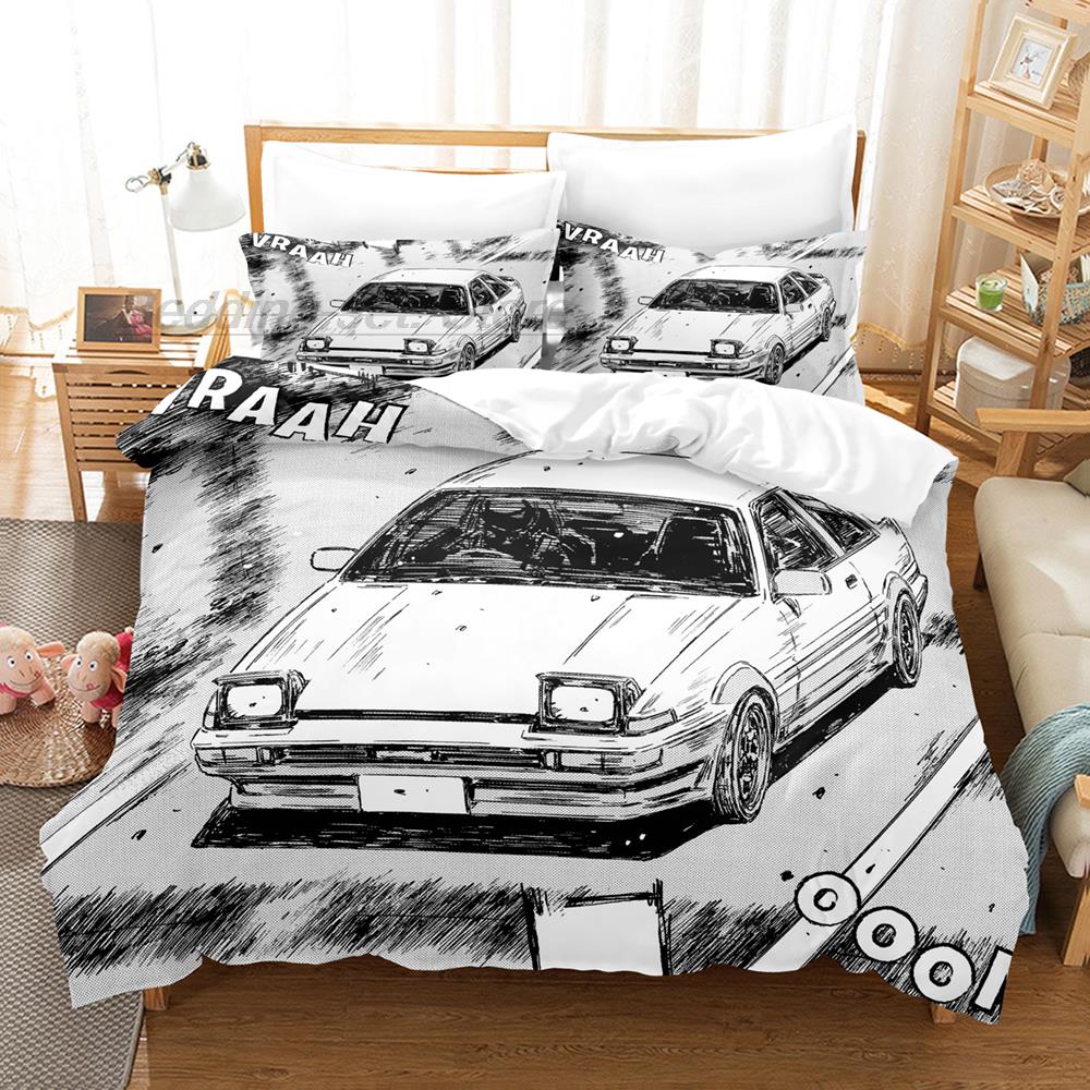 Comforter Initial D Ae86 Bedding Set Single Twin Full Queen King Size Bed Set Aldult Kid Bedroom Duvet Sets 3D Anime Bed