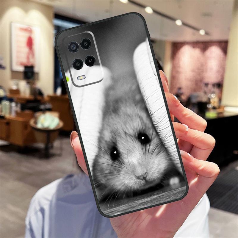 Cute Lovely Pet Hamster Case For Oppo A17 A77 A80 A40 A60 A98 A78 A18 A38 A58 A16 A76 A96 A74 A94 A54 A57S A15 Cover