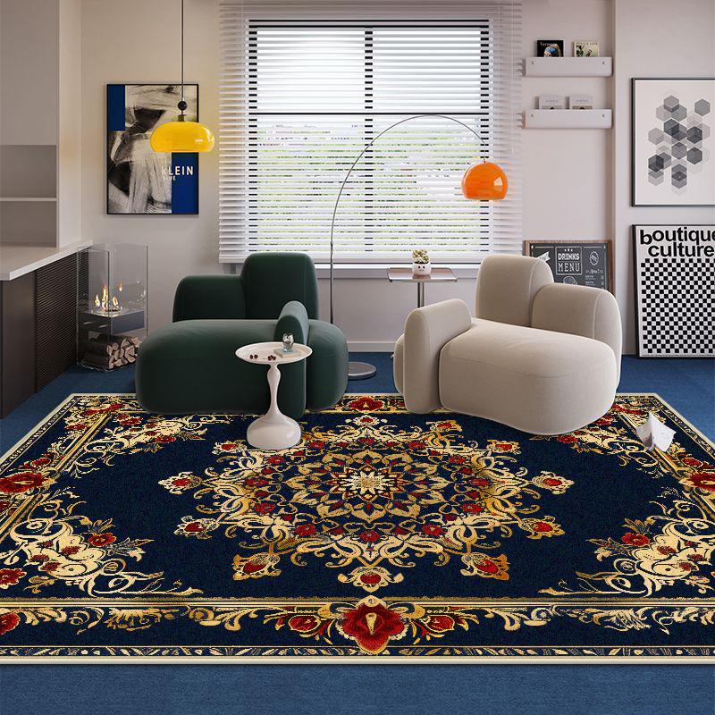 European Style Floral Design Living Room Rugs Room Decoration Aesthetic Cloakroom Luxury Carpet Soft Non-slip Sofa Table Mat