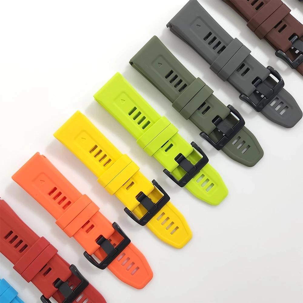 2pcs Sports 22mm 26mm Silicone Strap For Garmin Enduro 3 Watch Band Fenix 8 E 7X 7 6X/Quatix 7X 6 3 QuickFit Bracelet Wristband
