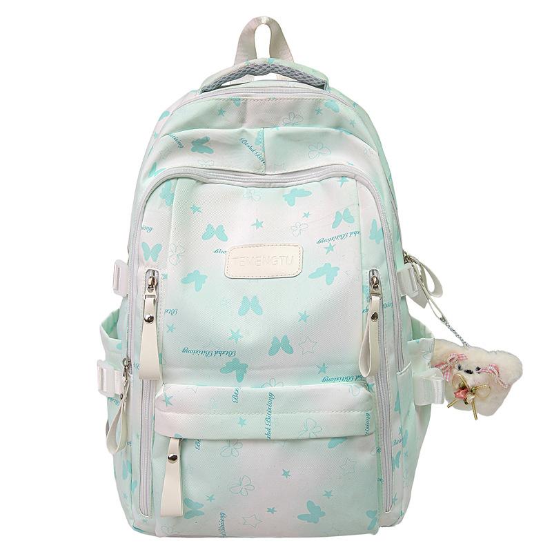 Рюкзак с принтом бабочек для учеников средней школы, школьный рюкзак, женский легкий рюкзак