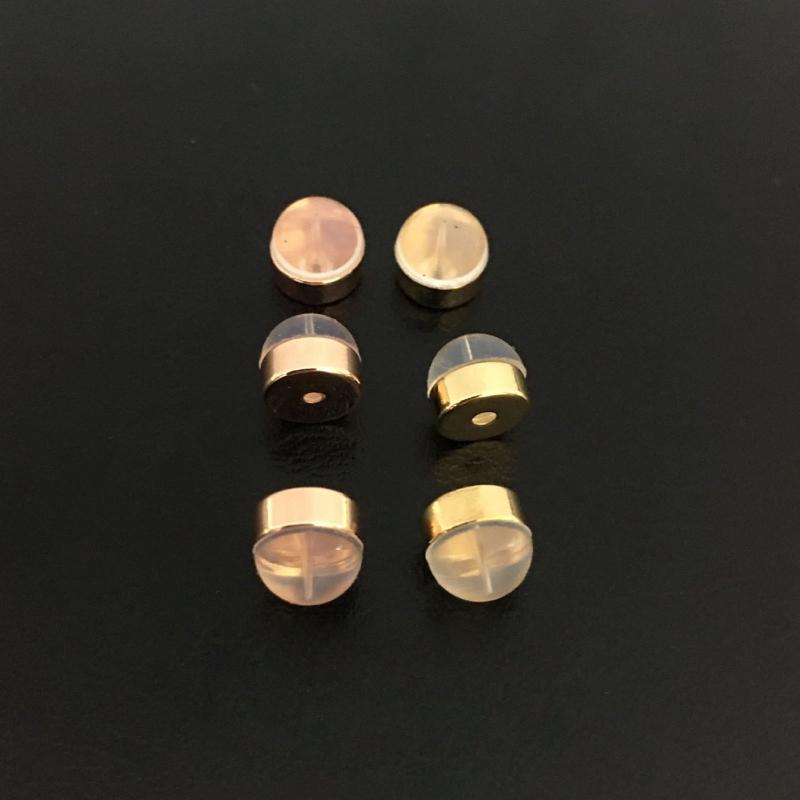 12 Pieces Soft Silicone Earring Backs for Studs Silver Gold Earring Replacements Hypoallergenic Safety Earring Back