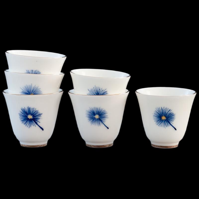 ZISIZ Dandelion Ceramic Tasting & Scenting Teacups (Set of 2)