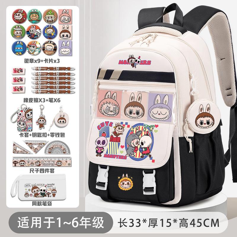 School Bag School Bag Primary School Students Large Capacity Burden Reduction and Decompression Backpack 3-5-6 Grade Cartoon Spine Protection Backpack