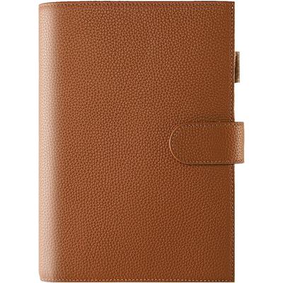 A5 Genuine Leather Notebook Compatible with Hobonichi Premium Planner Cover with Pen Card Bookmark and Snap Business Gift Cover, Cousin, Holder,