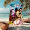 Custom Name Ultra-Soft Beach Towel with Masha Theme,Ideal for Pool - Camping, Diving - Perfect Travel Essential, Vibrant Beach Towel.