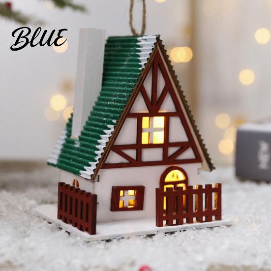 Winter Wonderland Room Decor Christmas Village House Decoration Light Up Snow Scene Mini Illuminated Miniature Figurine Rustic Holiday Tabletop