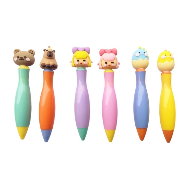 6Pieces Novelty Short Ballpoint Pen Cartoon Ballpoint Pen 0.7mm Pen Point for Writing Note Taking Stocking Fillers 1