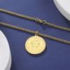  Witchcraft Butterfly Monn Sun Round Necklace Vintage Stainless Steel Luna Moth Pendant Necklace Fashion Birthday Jewelry