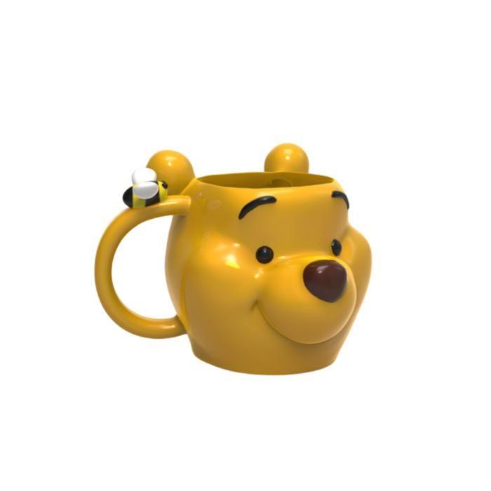 Mug 3d - disney - winnie l'ourson - céramique - 330ml - jaune