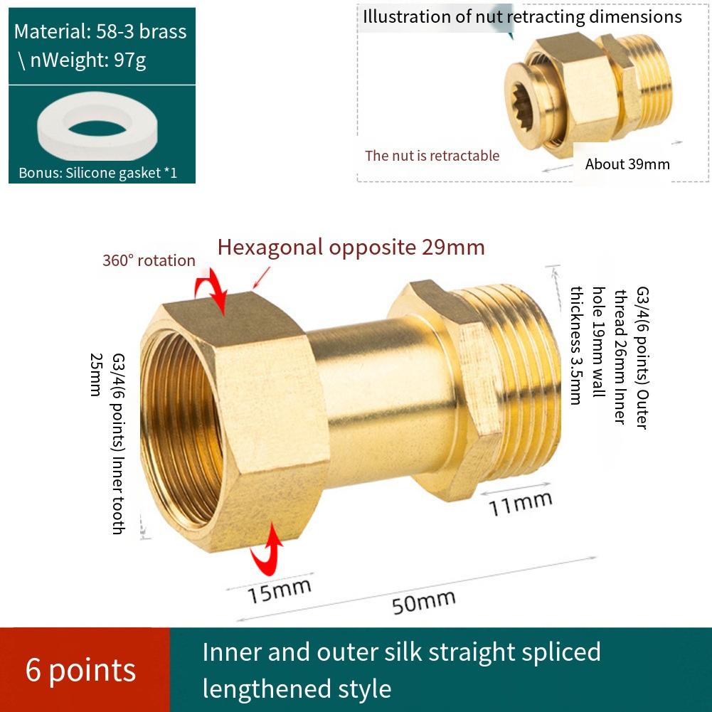 3 4 Inch Male X Female Thread Brass Threaded Adapters Leak Proof Plumbing Fitting Accessory Easy To Remove And Install