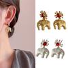 Trendy Elephant Design Earrings Sturdy Alloy Comfort Fit Allergy Resistant FStylish Elephant Ear Studs or Sensitive Skin