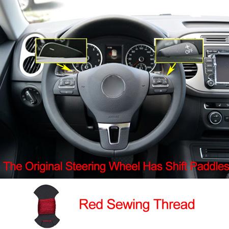 Sewing Car Steering Wheel Cover Volant Funda Volante For Volkswagen VW Gol Tiguan Passat B7 Passat CC Touran Jetta Mk6 Non-slip