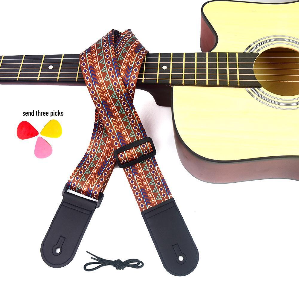 Ethnic Style Universal Guitar Strap - Polyester for Electric, Bass, Wooden Guitars