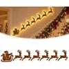 7 pièces Ornements LED de Noël Renne Stickers Muraux en Bois Artisanat Décoration de Maison