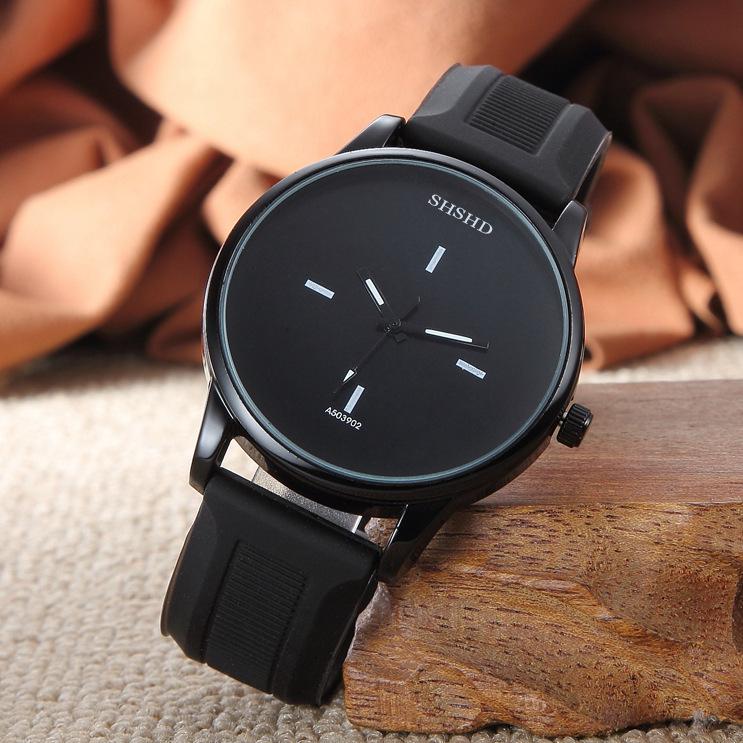 Big Dial Couple Watch Soft Silicone Strap Jelly Quartz Watches Wristwatches for Women Ladies Lovers Men Watch Black White Montre