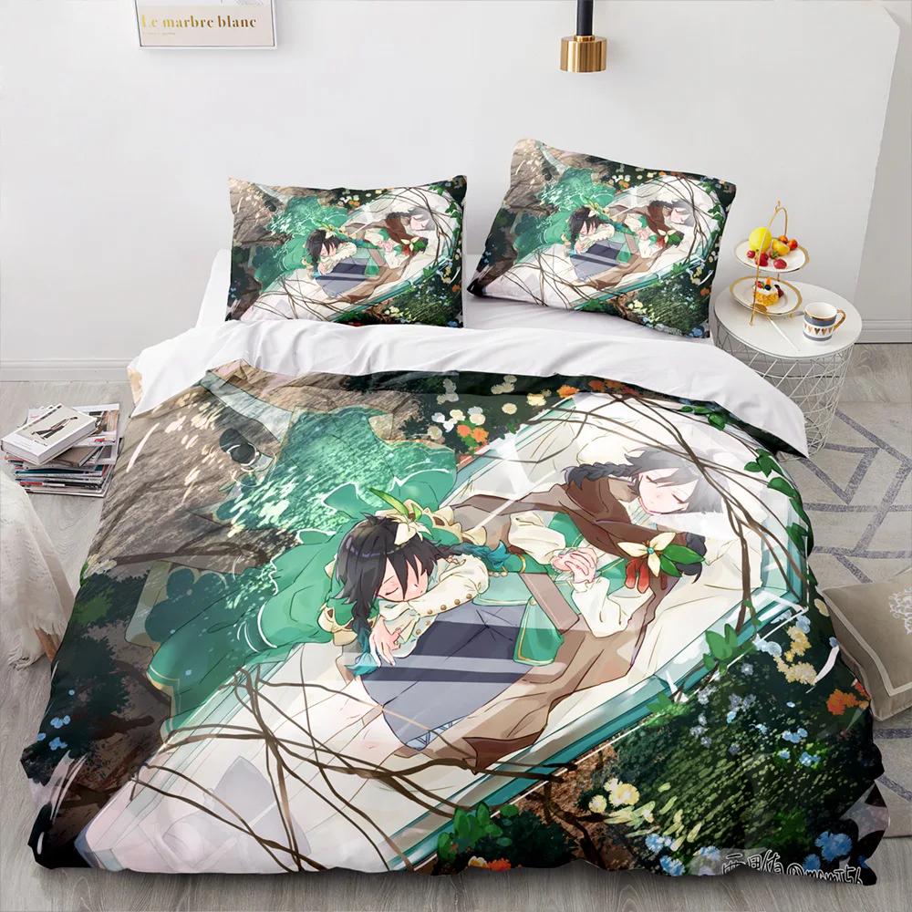 3D Print Anime Game Genshin Impact Comforter Bedding Sets Quilt Bed Cover Duvetcover Pillow Case 2-3 Pieces Sets Kids Adult Size