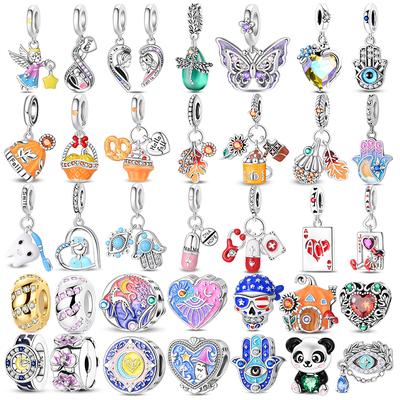 Original Kupfer Halloween Anhänger Kürbis Arzt Skelett Perlen Anhänger Passend für 3 mm Armband DIY Schmuck Geschenk für Frauen