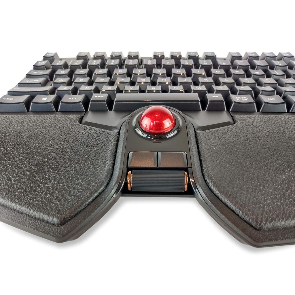 Elecom Trackball Keyboard Wired Premium Membrane Key Assignment Hardware Macro Compatible Wrist Rest Black TK-TB01UMBK