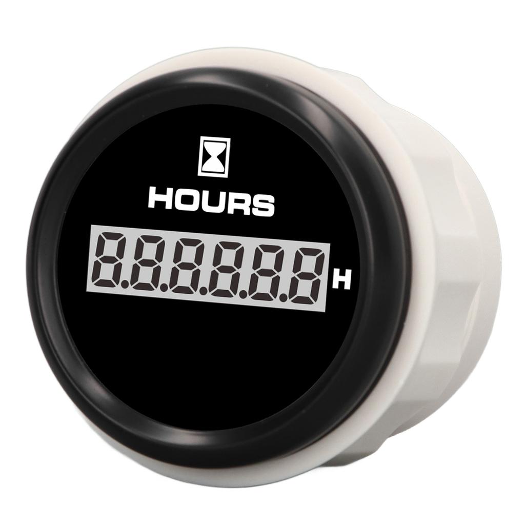 52mm Digital Hour Meter Gauge 0‑99999.9H Black Dial 7 Color Backlight IP67 Waterproof DC 9‑32V for Marine Boat