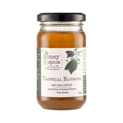 Honey and Spice Tropical Blossom Honey (250g) | From the Plantations of Kerala Made by Apis Cerana Bees With No Added Preservatives