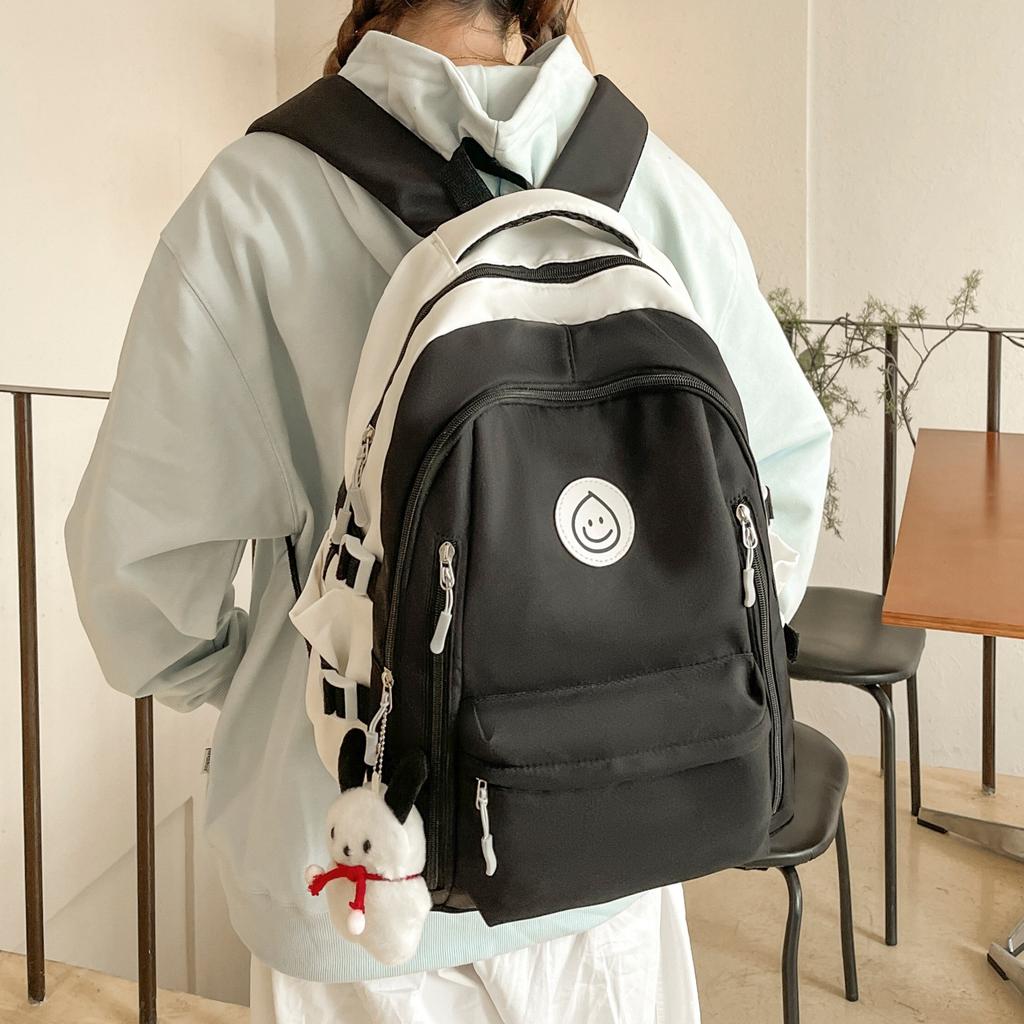 Schoolbag University Campus School Bag Female Korean version Mori small fresh junior high school student solid color simple multi-layer computer 