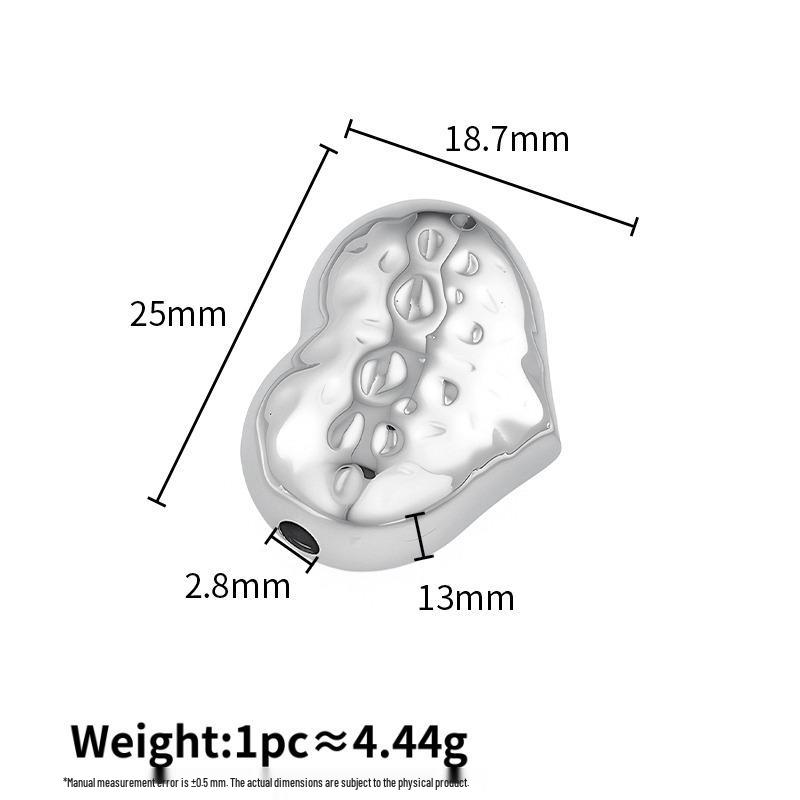 Heart-Shaped Titanium Steel Beads, Irregular Large Hole, for DIY Jewelry Making Bracelets & Necklaces