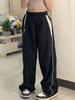 Y2K Vintage Baggy Pants Women Mid Waist Drawstring Sweatpant Female 2023 Streetwear Casual Pant Wide Leg Parachute Track Trouser
