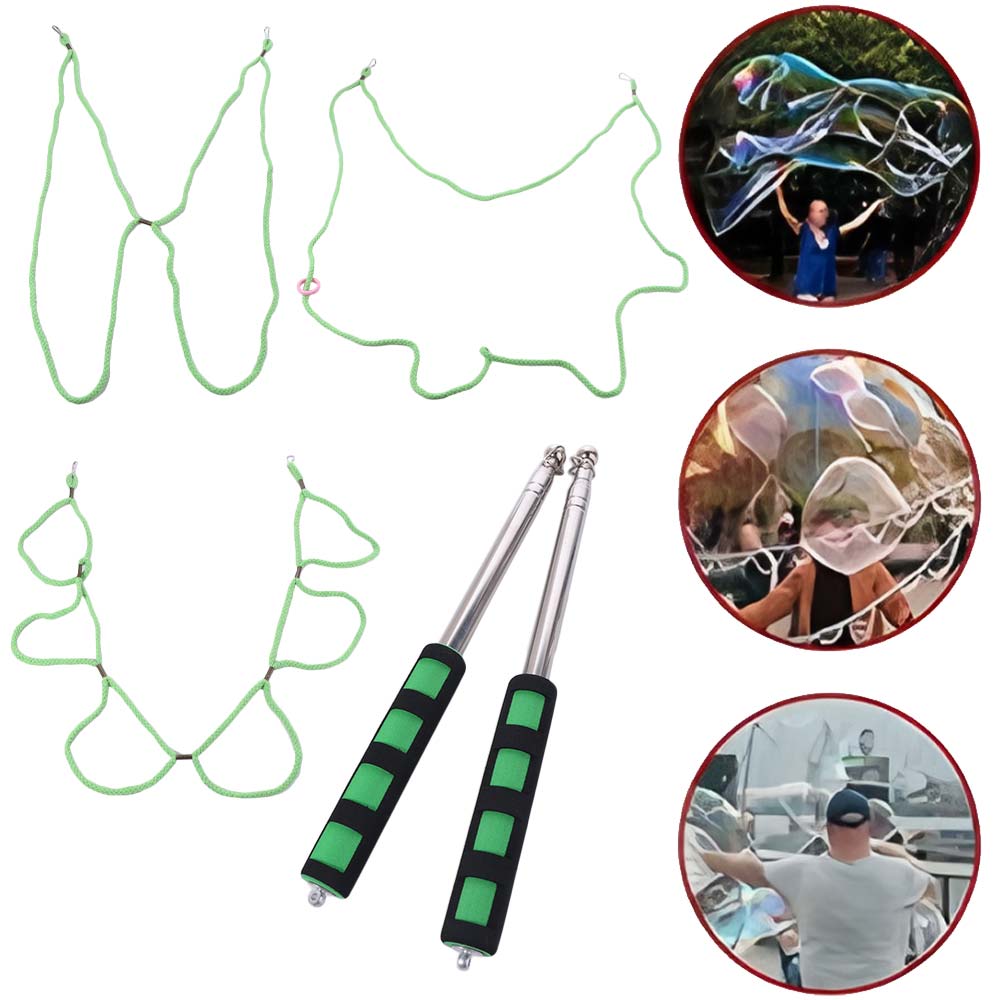 Double Rod Outdoor Bubble Wand Adjustable Bubble Rope Set Bubble Machine Sticks  Party Favors