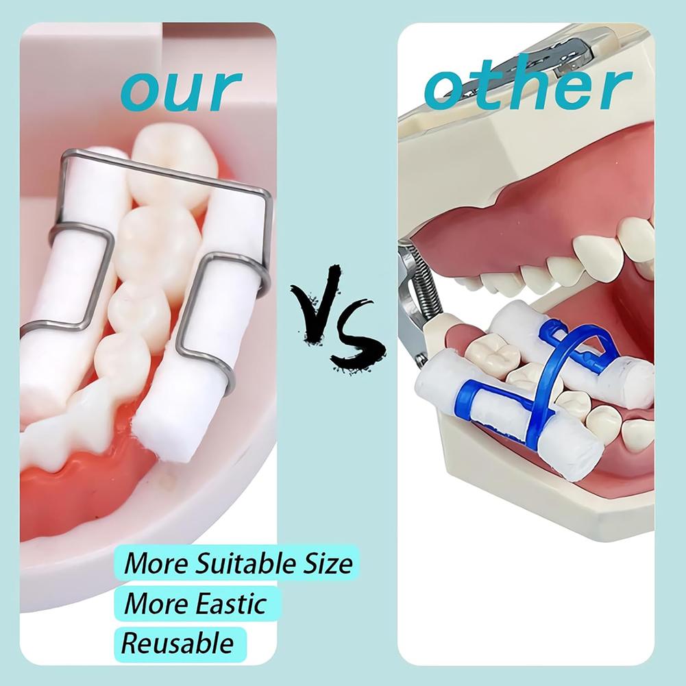 20 ks Svorka držáku dentální bavlny na svitek Nerezová ocel Potřeby pro zubní laboratoře Clinic Ortho Isolator Tool Autoklávovatelná spona na svitek bavlny