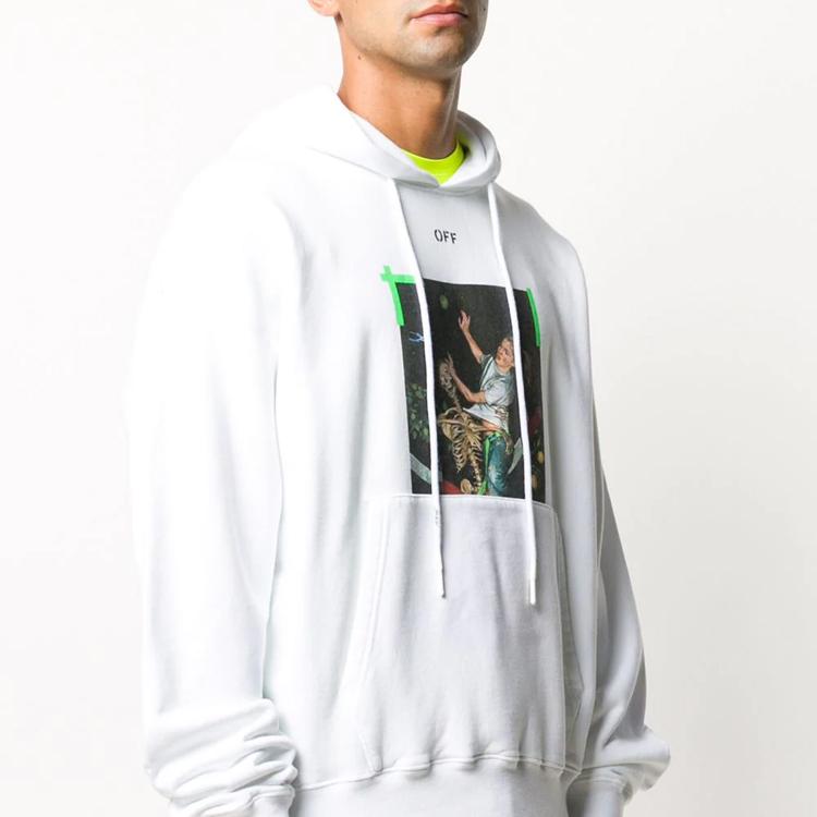 Off-White Oversized Arrow Print Hoodie Men Tops White OMBB037F20FLE0120155