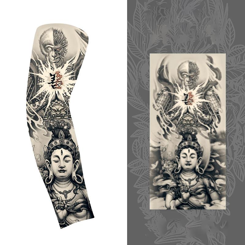 1Pc Arm Covers Flower Cooling Arm Tattoo Sleeve Uv Protection Cycling Gloves Unisex Sunscreen Sleeve Sunscreen Arm Warmers