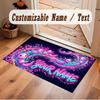 Neon Colorful Theme Soft Crystal Velvet Rug Custom Name & Text Print Non Slip Floor Rug for Bedroom Living Room