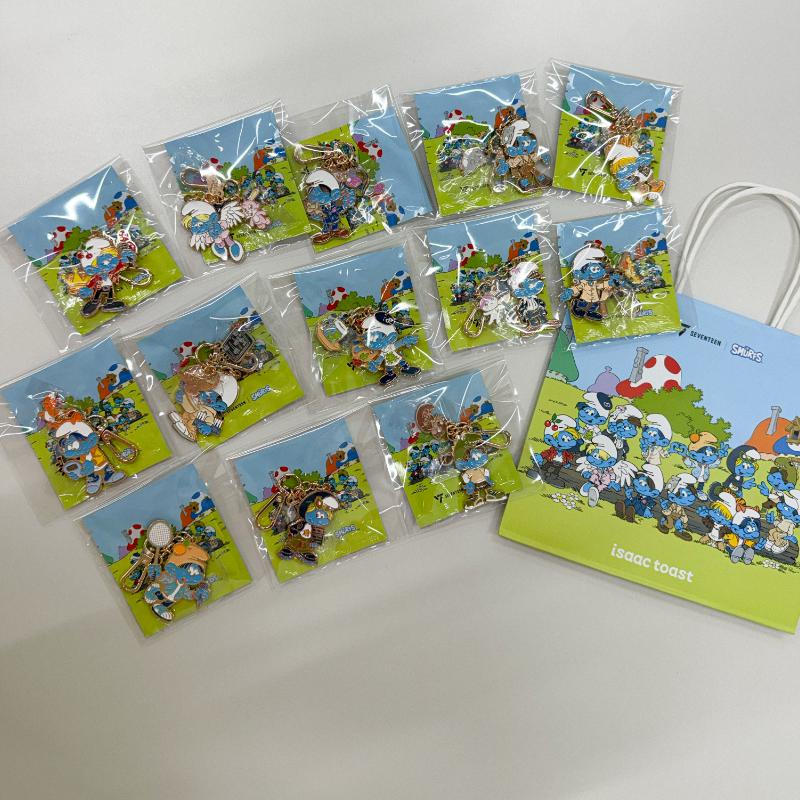 SEVENTEEN x The Smurfs Metal Keyring  FULL SET (13 Members) | Korea Limited