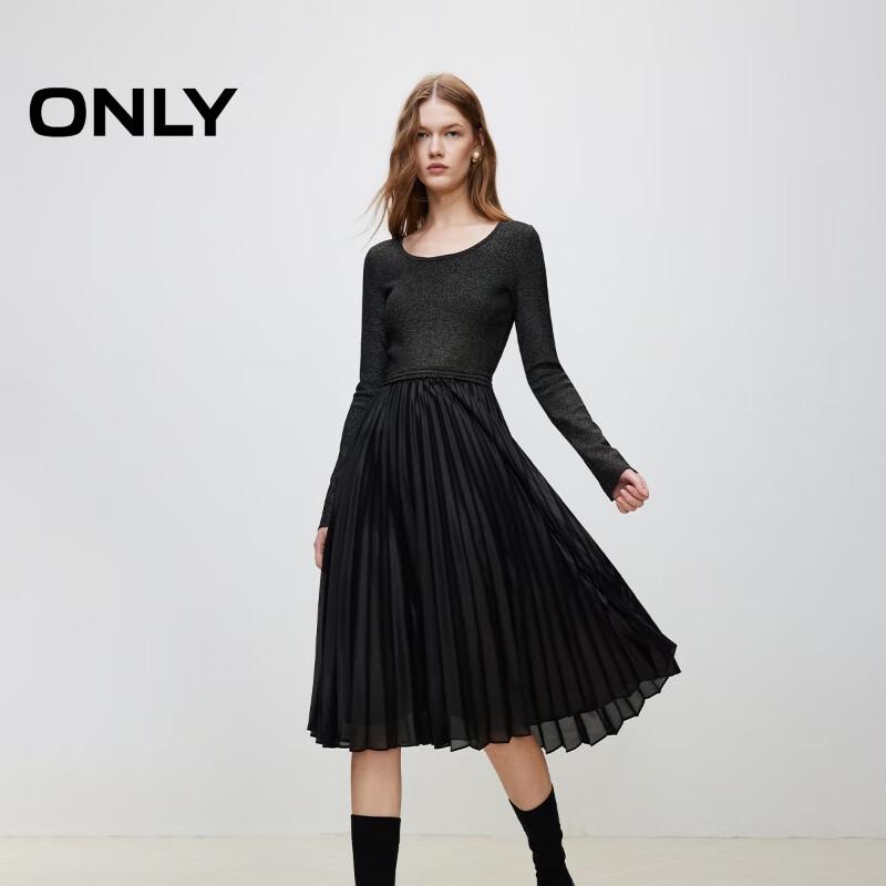 

ONLY 2024 Autumn Patchwork Pleated Midi Dress L